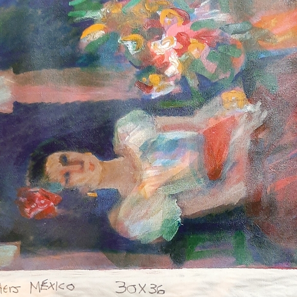 Vintage George Sanders Oil Painting On Canvas 35" x 29 1/2" Canadian Artist 1965 - Picture 5 of 6